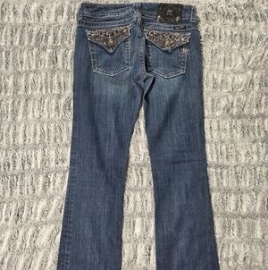 Y2k Miss Me Boot Cut Jeans Size 29 Embroidered Bling